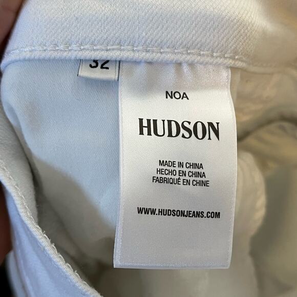 HUDSON Noa Mid Rise Straight Crop White Denim Jeans Size 32 - Picture 5 of 6